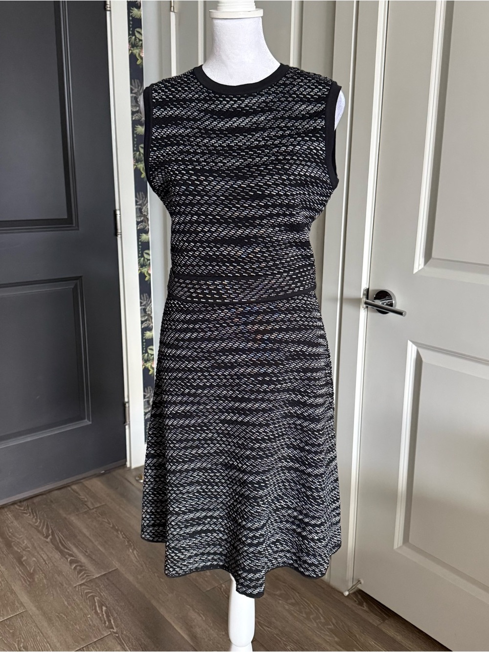 Missoni Black and Gray Marble Wool Sleeveless A-line Dress Size IT 44 US 8